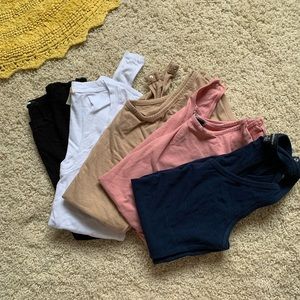 Bodysuit bundle! 5 fashion nova size small bodysuits. White black nude navy pink